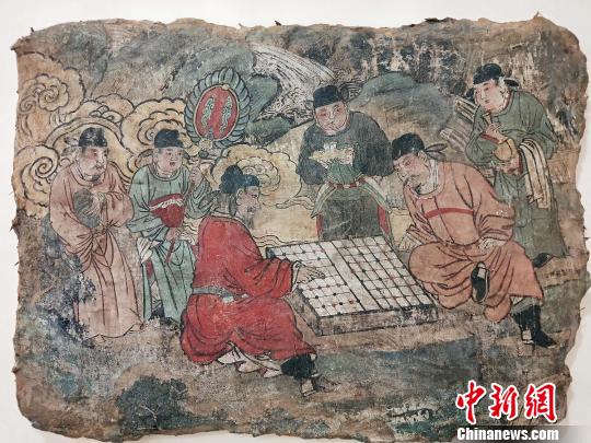 元代壁画《对弈图》 杨佩佩 摄 元代壁画《对弈图》 杨佩佩 摄