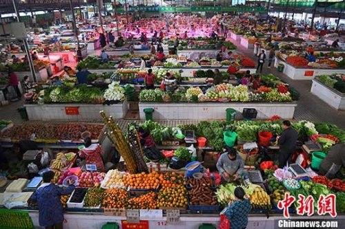 资料图：市民购新鲜蔬菜。 <a target='_blank' href='http://www.chinanews.com/'>中新社</a>记者 胡雁 摄