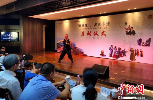 新垵五祖拳《五祖鹤阳拳》表演。　杨伏山 摄