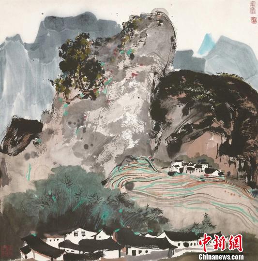 吴冠中的中国画《山水》，中国国家画院藏 主办方供图