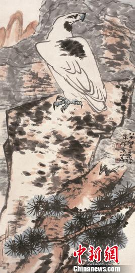 李苦禅的中国画《白鹰》，中国国家画院藏 主办方供图