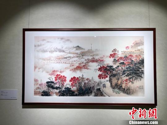 艺术馆中，有钱松喦家属授权复制的作品100多幅?！∷锶?摄