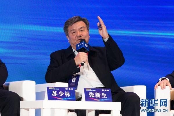 　未来移动通信论坛常务副理事长张新生。新华网 朱皓 摄