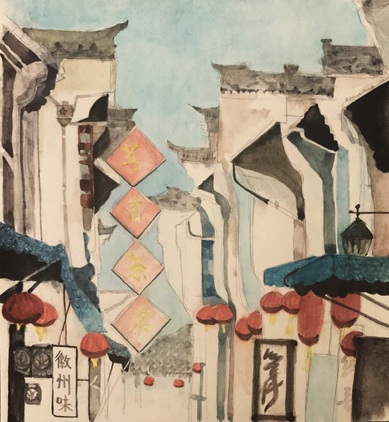 《徽州印象1》，学生姓名：郭晔萱