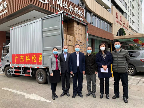 张彤委员捐献的抗疫物资整车待发 张彤委员捐献的抗疫物资整车待发