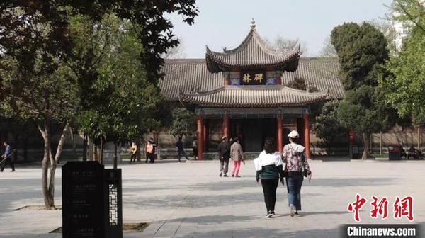 图为民众在西安碑林博物馆参观。　党田野 摄