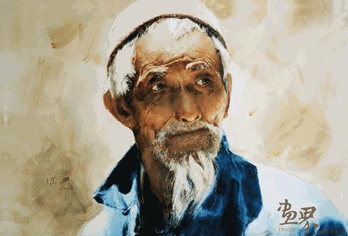 耄耋老人(水彩)50x75cm-2018年关维兴 耄耋老人(水彩)50x75cm-2018年关维兴