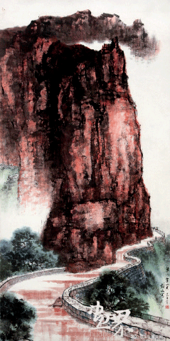 渠水穿山来70x135cm-1973年-何镜涵 渠水穿山来70x135cm-1973年-何镜涵