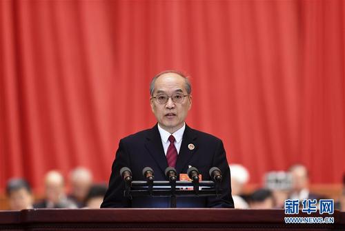 最高人民检察院检察长张军作最高人民检察院工作报告。 新华社记者 燕雁 摄