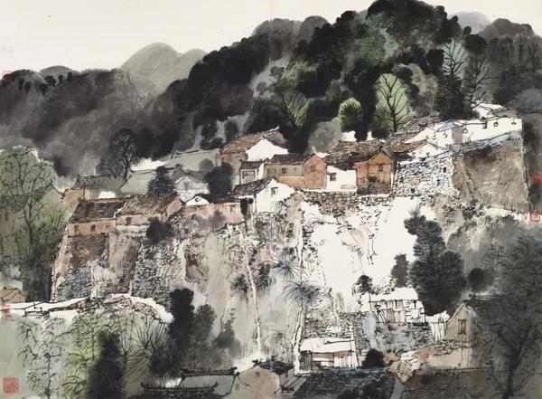 卢禹舜  采风系列之一  纸本设色  43×59cm