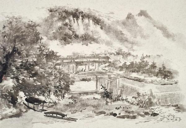 顾平  酉水闸口  纸本水墨  45×65cm