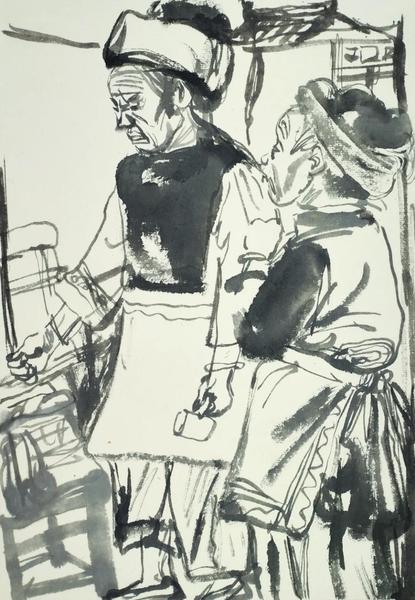 王辅民  写生之一  纸本设色  33×23cm