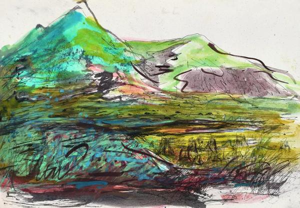 张立柱  甘南写生之一  纸本设色  26×35cm