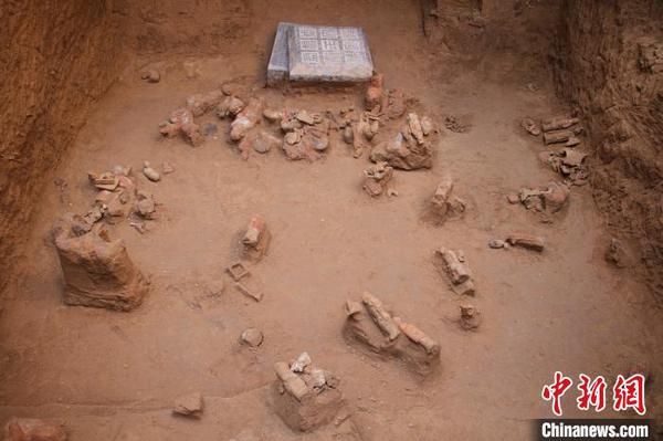 M6隋王显墓墓室。陕西省考古研究院