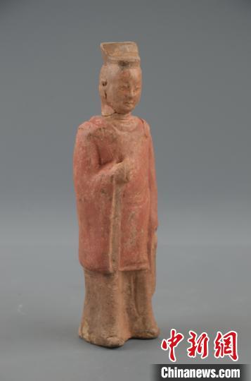 隋王韶家族墓出陶俑。陕西省考古研究院