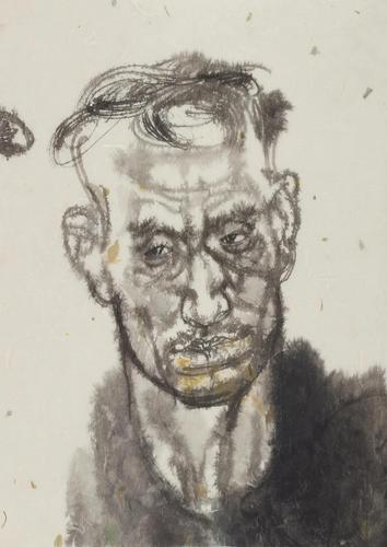 张江舟 人像写生(之一) 水墨 46×30cm 2019 年