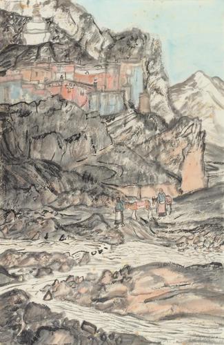 方向 林芝写生(之一) 纸本水墨设色 34