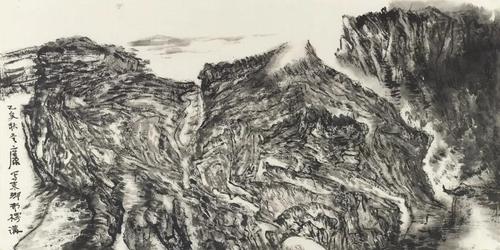 胡应康 写东乡布楞沟(之一) 纸本水墨 34×68cm 2019 年