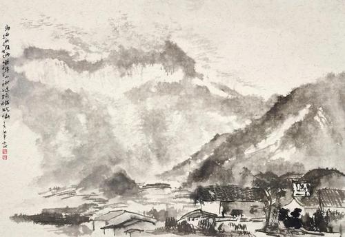 顾平 写生之2 纸本水墨 45×65cm 2019 年