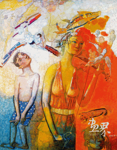 琴声如诉（布面油彩）180×140cm--曹-力