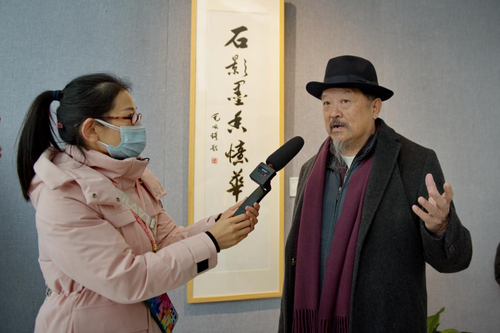 展览期间，毛佩琦先生接受媒体采访