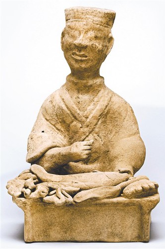 东汉灰陶庖厨俑 东汉灰陶庖厨俑