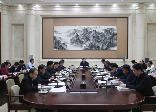 广西壮族自治区政协召开党组第三十七次（扩大）会议  覃文宇 摄