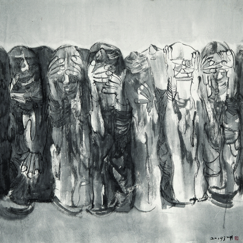 人类图像学研究-界限-130x130cm-2019年-张江舟