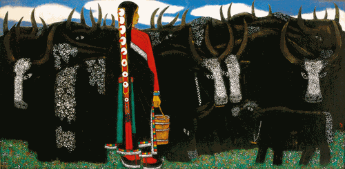 青藏高原-180x90cm-1984年-乔十光