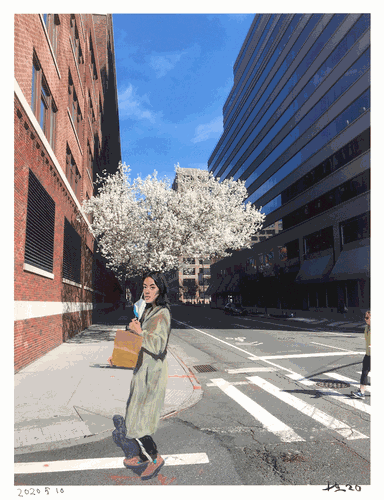 红孩儿给朋友寄消毒液（相纸上丙烯）43x33cm-2020年-刘小东