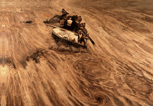 激流中前进（布面油彩）200x280cm-1993年-杜-键