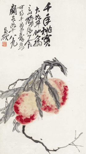 双-桃-72.5x40cm-1856年-吴昌硕