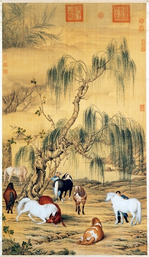 12、（清）郎世宁《八骏图》，今藏台北故(9311419)-20260210100446