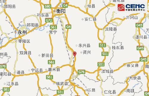 湖南郴州市苏仙区附近发生3.2级左右地震